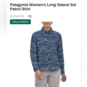 PATAGONIA Large Sol Patrol Blue Floral Hunting Fishing Shirt Orig$90